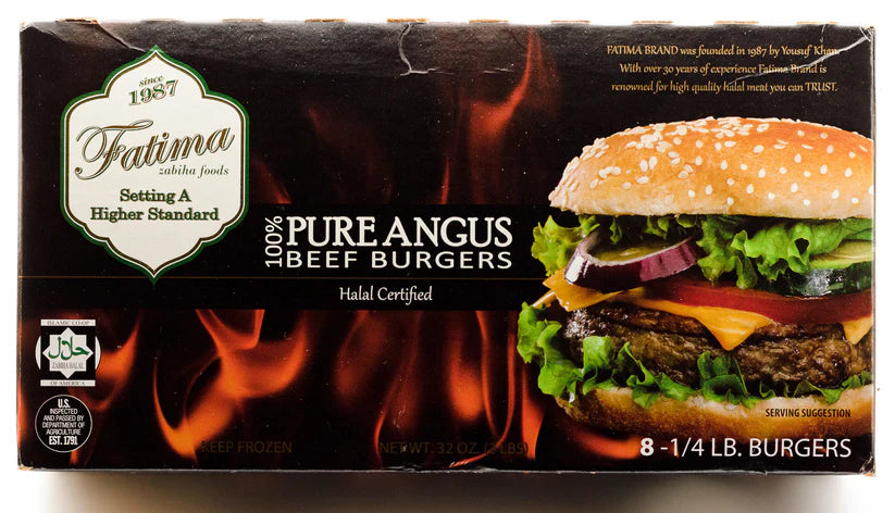 Fatima Brand Beef Burger Patties Box